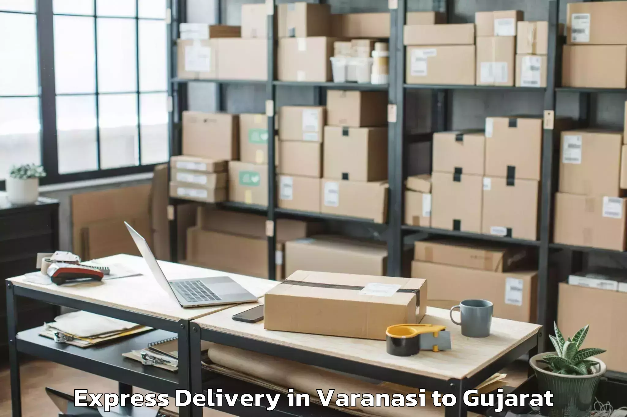 Top Varanasi to Dantiwada Express Delivery Available